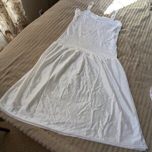 White Nylon Lace Full Slip Girls size 14 or Womens XS